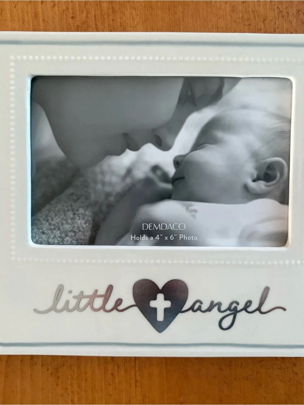 Demdaco White Little Angel Photo Frame with Heart Cross Accent